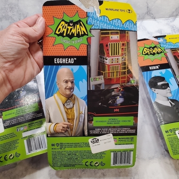 Batman Action Figures Lot of 3 Riddler Robin Egghead Classic TV Series DC New - Picture 10 of 16